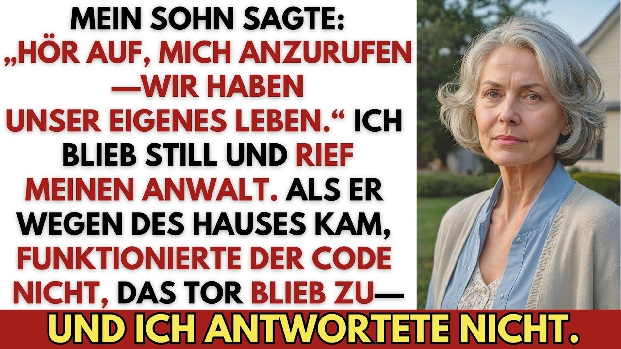 Mein Sohn sagte zu mir: „Mama, hör auf, uns anzurufen. Sieh zu, wie du allein klarkommst.“ Drei Tage vorher lag ich mit Herzproblemen im Krankenhaus. Doch nur zwei Wochen später standen mein Sohn...