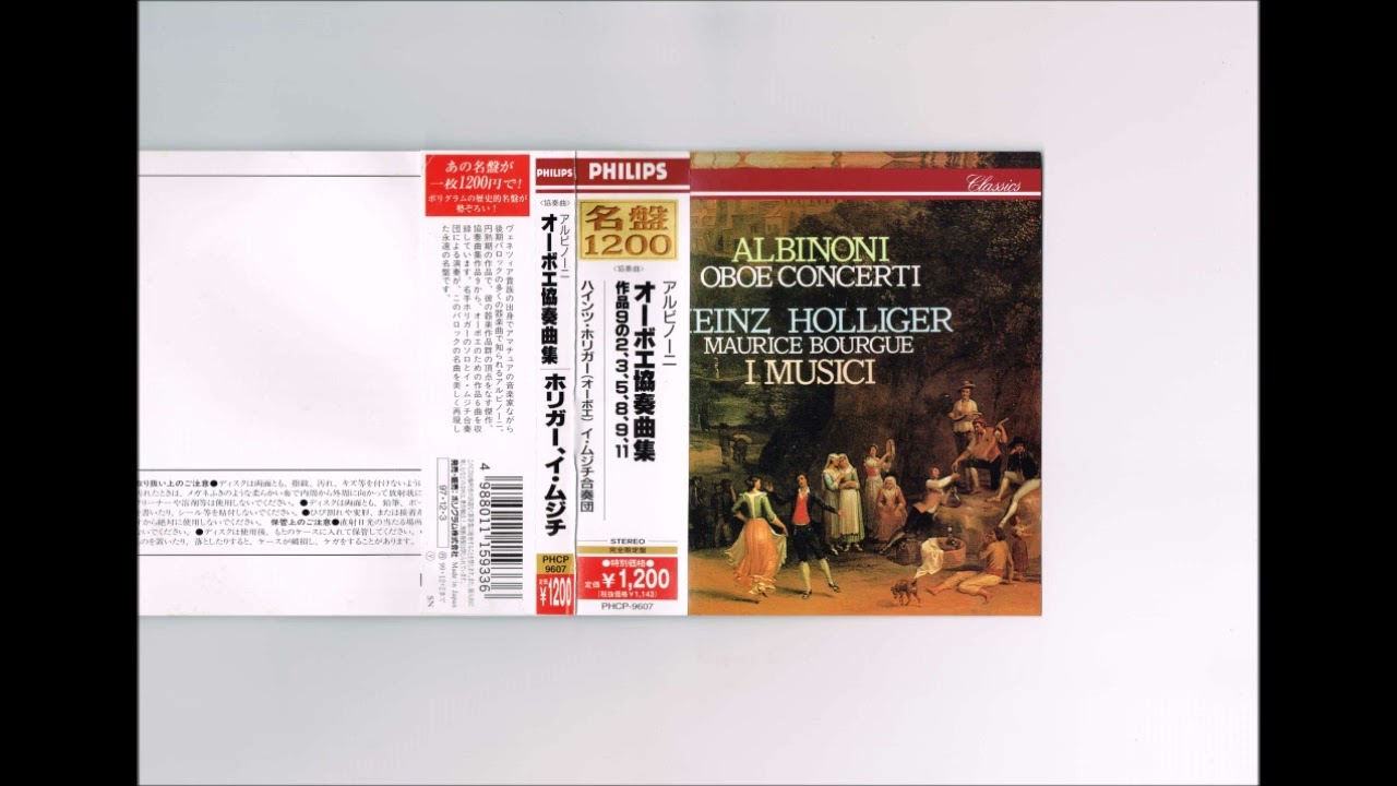 Albinoni - Oboe Concerti op.9 No.2 Holliger I Musici - YouTube