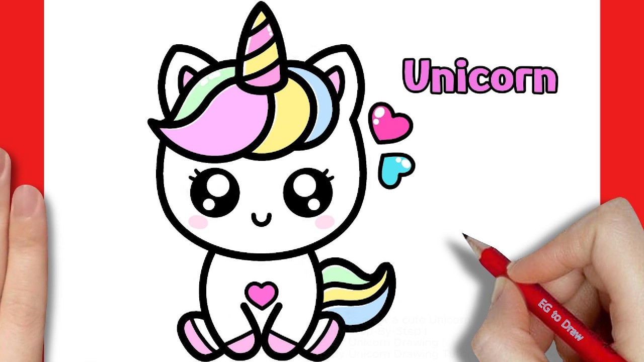 How to draw a cute Unicorn Easy Step-By-Step | Easy Unicorn Drawing Tutorial For Kids & Beginners