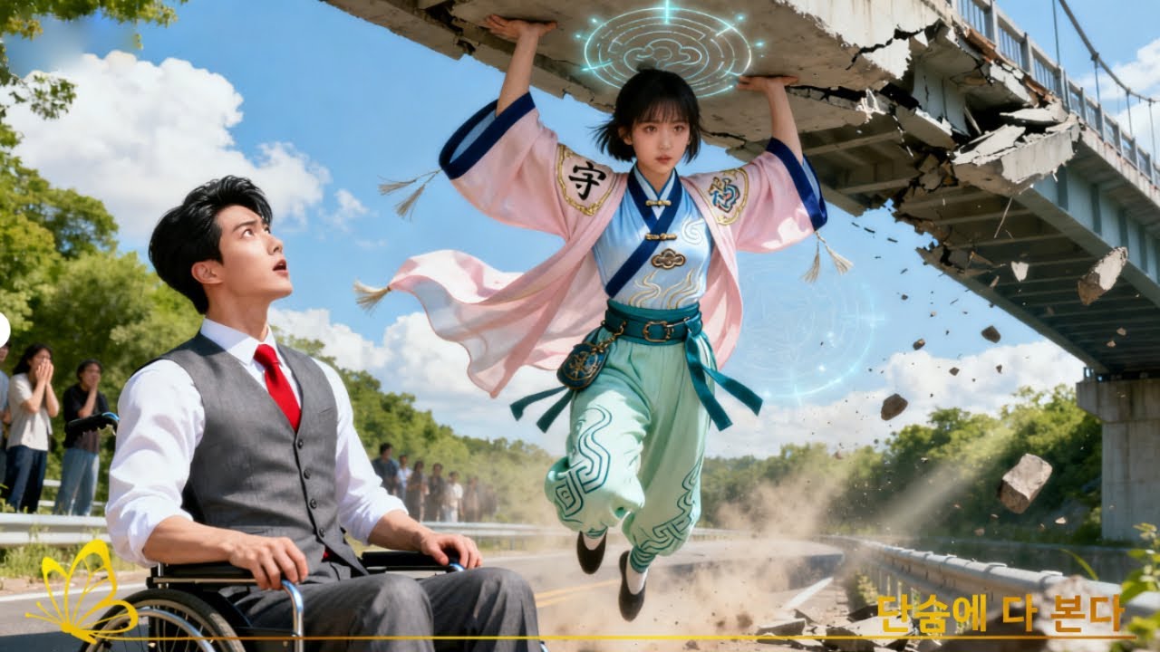 장애가 있는 CEO가 무너진 다리에 깔릴 뻔했는데, 괴력 소녀가 한 번에 들어 구했다! 사랑 시작!