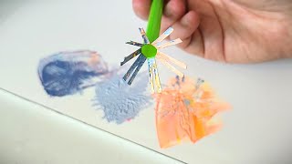 How to paint a sunset light Dandelion / Easy Acrylic Painting Technique