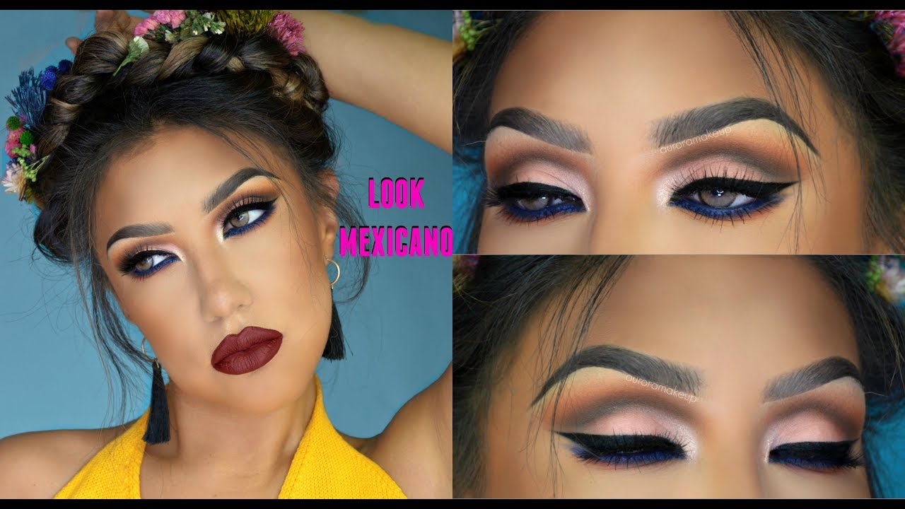 Maquillaje Colorido MEXICANO / Frida Look makeup tutorial ...