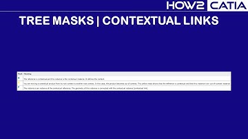 CATIA V6 - TREE MASKS - CONTEXTUAL LINKS