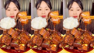 Challenge yummy Chinese Eating pork fried with rice so delicious but show spicy #asmr #mukbang #Ep13