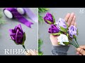 DIY Satin Ribbon Rose flowers | How to make ribbon rose | Ribbon decoration ideas | Rose buds