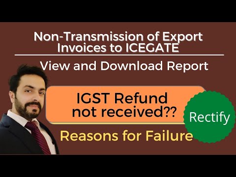 Reasons for Non-Transmission of Export Invoices to ICEGATE| View & Download Reports| Rectification|