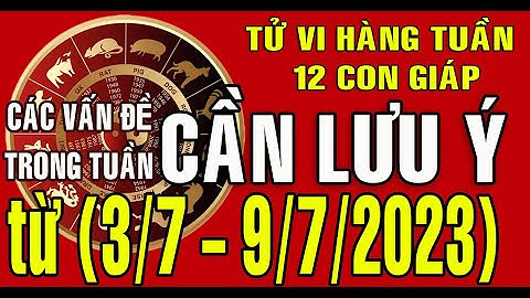Tử vi Tuần mới (3/7 - 9/7/2023) CÁC VẤN ĐỀ CẦN LƯU Ý TRONG TUẦN cho 12 con giáp