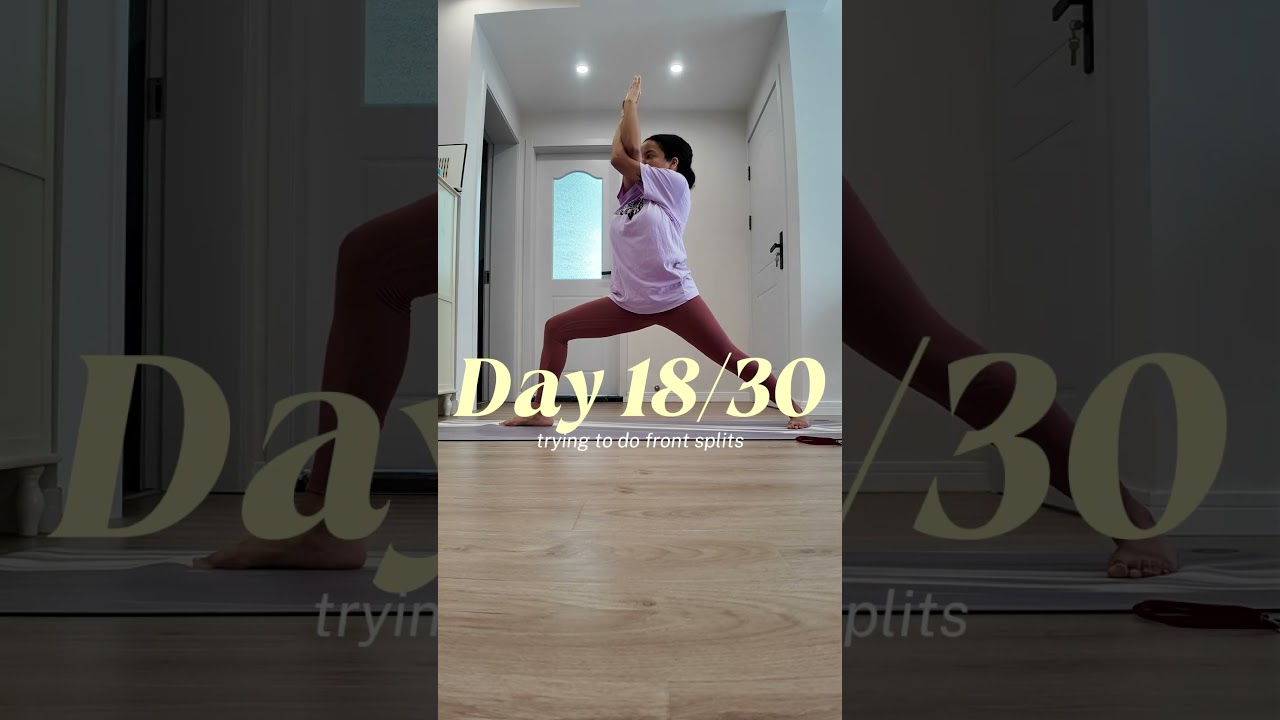 So wobbly on day 18 of trying to do front splits! Day 1 to day 18 progress