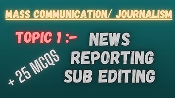Journalism / Mass Communication Topic 1 + Important 25 MCQS. (PPSC,FPSC,CSS,NTS)