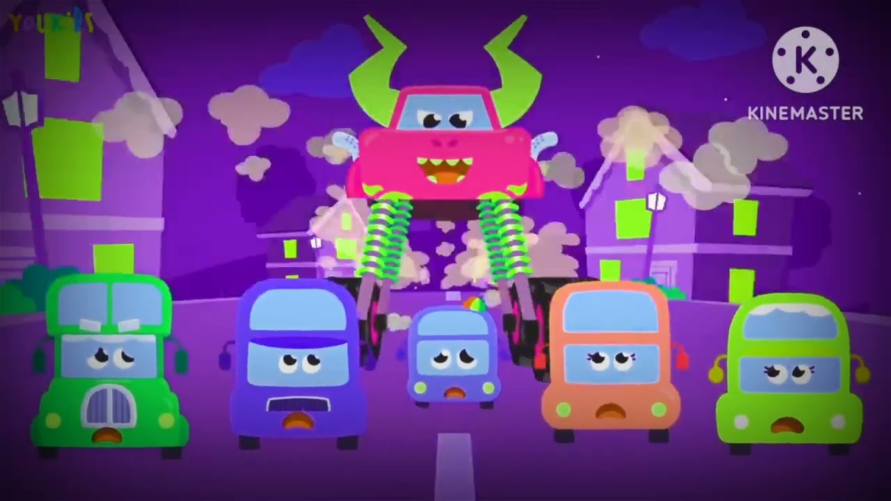 The car show with graphics,colorful effects 