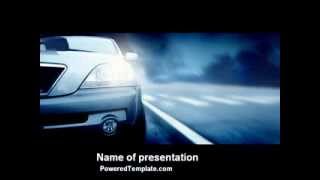 Car On the Road In Twilight PowerPoint Template by PoweredTemplate.com