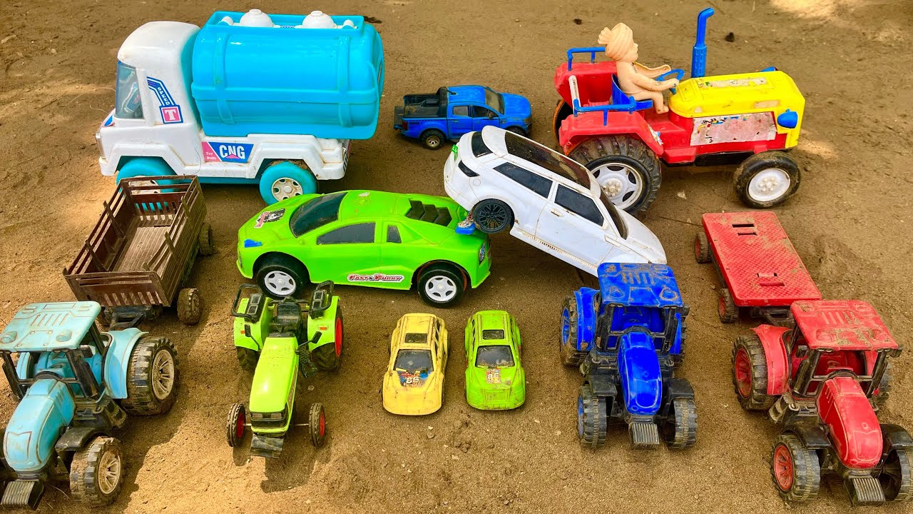 JCB 5dx & John Deere Tractor Stuck Under the Mud & Mini Benz Truck Rescue | jcb cartoon | toys