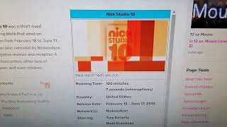 Nick Studio 10 is on Bad TV Shows Wiki