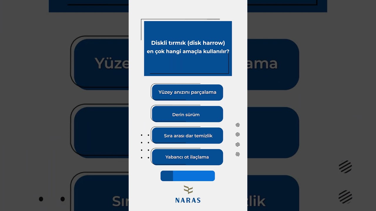 Diskli tırmık (disk harrow) en çok hangi amaçla kullanılır? 🤔