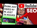 Youtube SEO - 2022 - How To Rank Youtube Videos Fast (In 24 Hours)