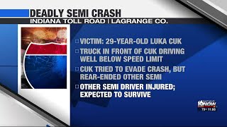 Semi driver killed after Indiana Toll Road crash in LaGrange County