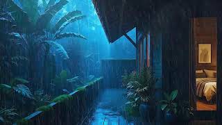 Gentle Night Rain To Sleep Tonight In Jungle Cozy Shelter 🌧️