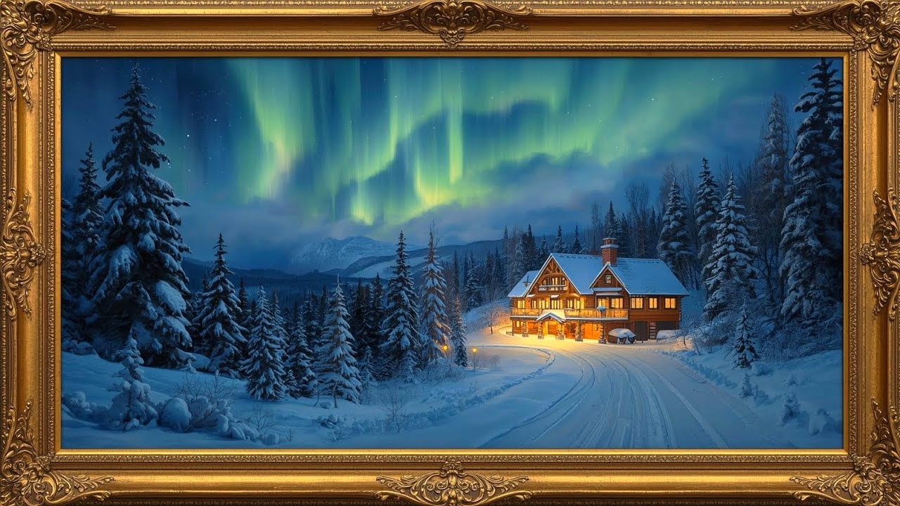 خلفية طبيعة شتوية عالية الجودة مع موسيقى بيانو هادئة 4K Tv Art Wallpaper with Piano Music