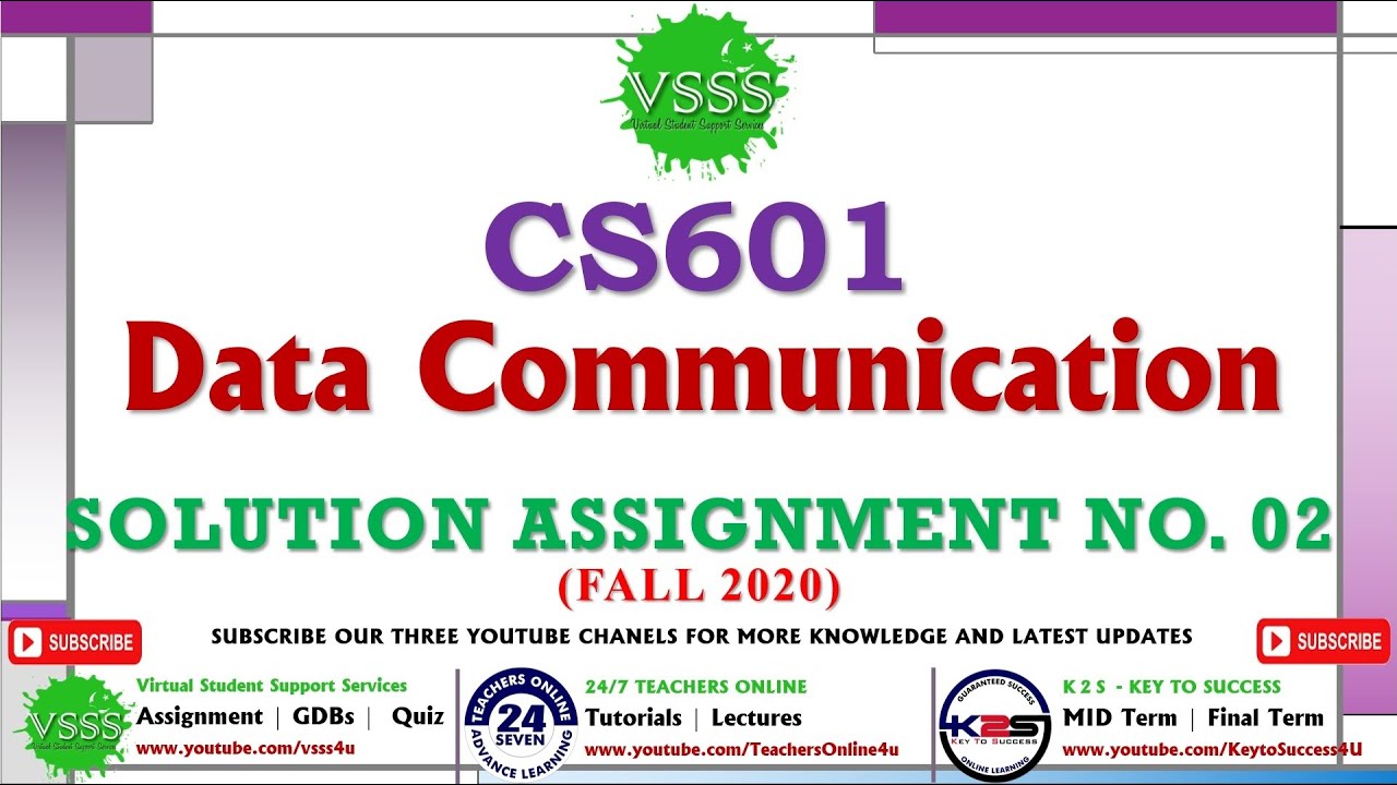 cs601 data communication assignment 2 solution