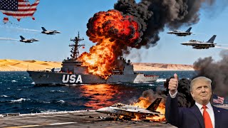 Today, April 28, 2026! US aircraft carrier carrying 150 generals was sunk by a Russian SU-57.