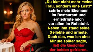 „Du bist eine Last!“ rief mein Mann und machte mich im Rollstuhl fertig Doch meine Antwort…