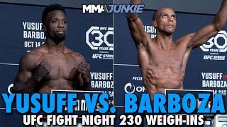 Sodiq Yusuff, Edson Barboza Make Weight For Main Event Ufc Fight Night 230