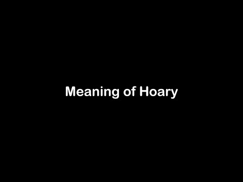 Vídeo: Por que hoary significa?