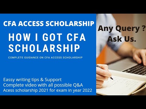CFA Access Scholarship 2021 Level 1 | Scholarship for 2022 exam | How to apply for CFA Scholarship