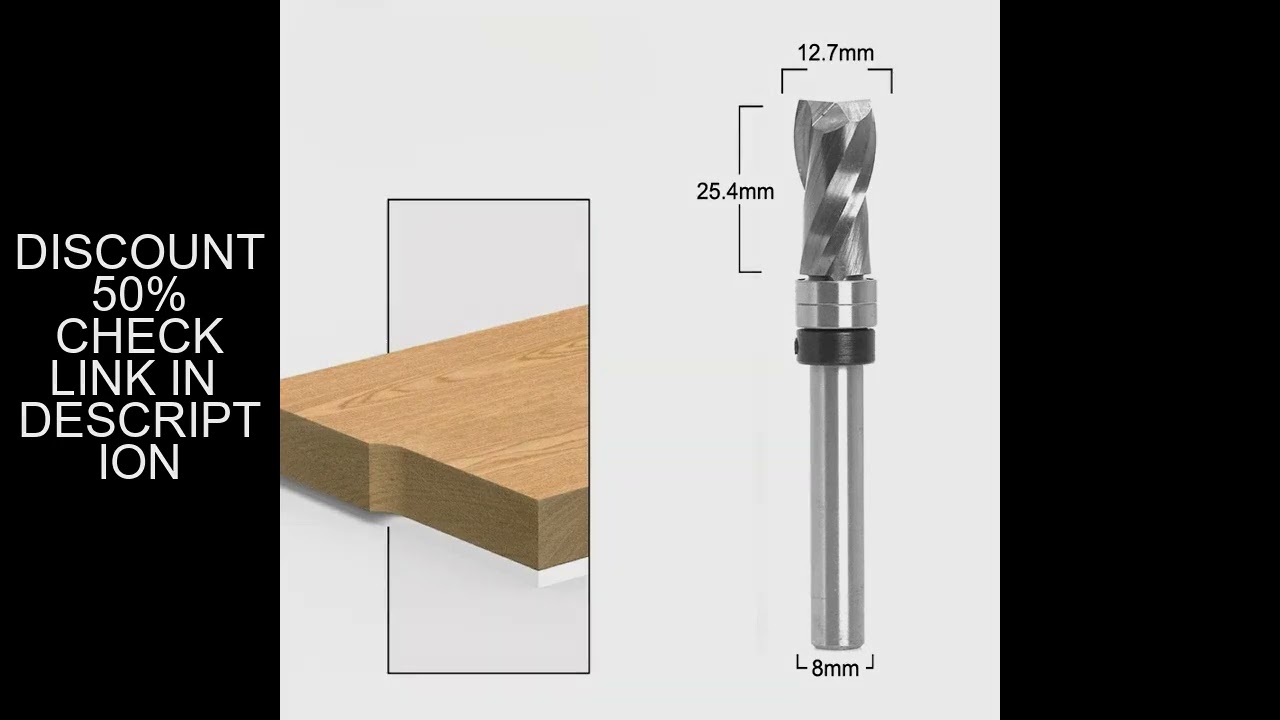 1pc 6.35mm Bearing Ultra-Perfomance Compression flush trim router bit 8 mm Wood Milling Cutter Woodw