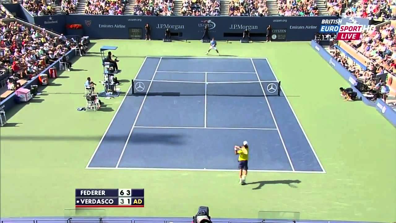 Atp us open 2012 - Federer vs Verdasco R3 (HD) - YouTube