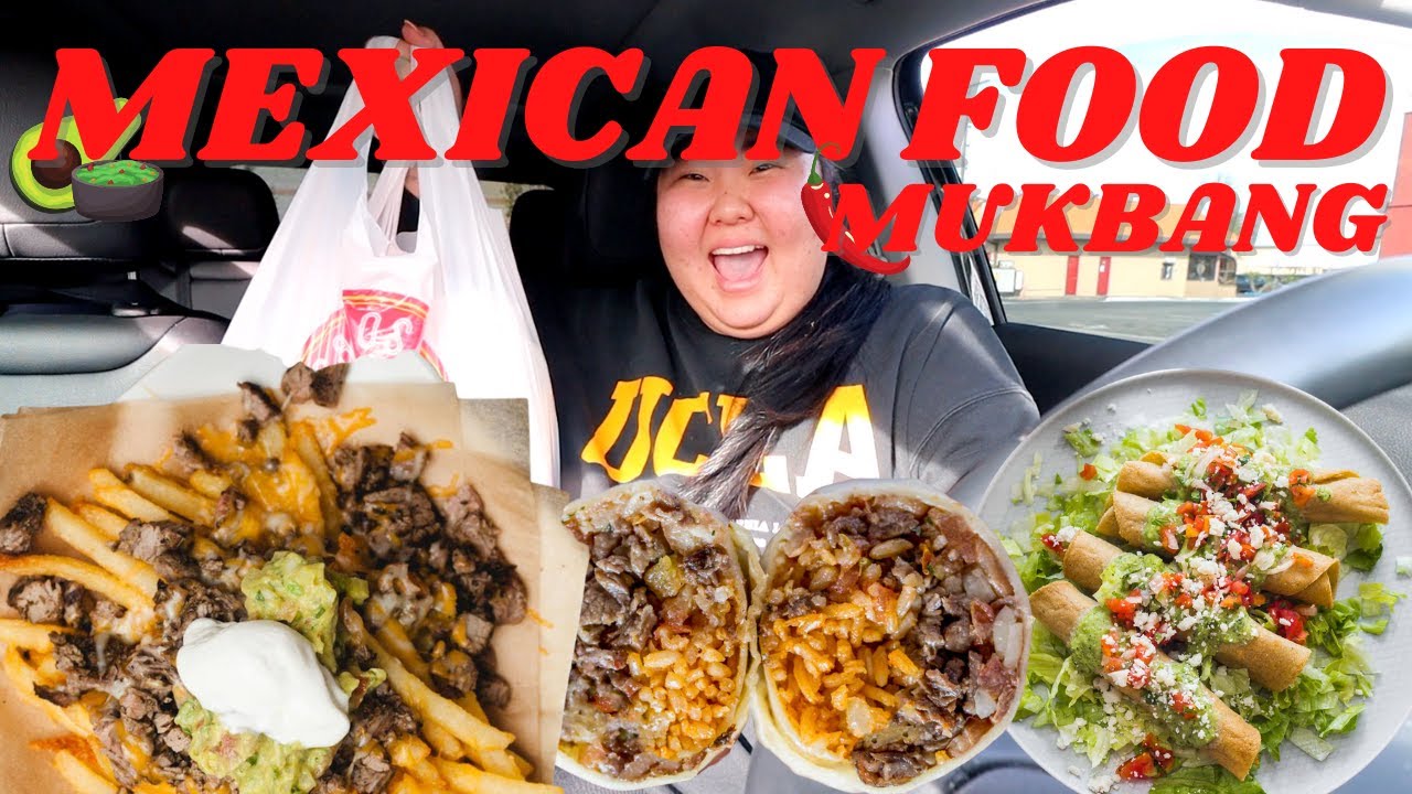 MEXICAN FOOD MUKBANG: carne asada fries, burrito, and rolled tacos + vday stories | Michelle Choi