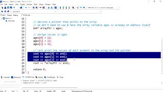 C++ 35: How to use a pointer to access elements of an array.