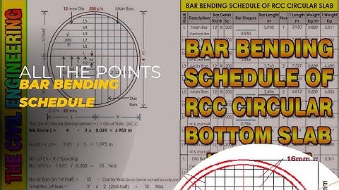 bar bending schedule of circular slab