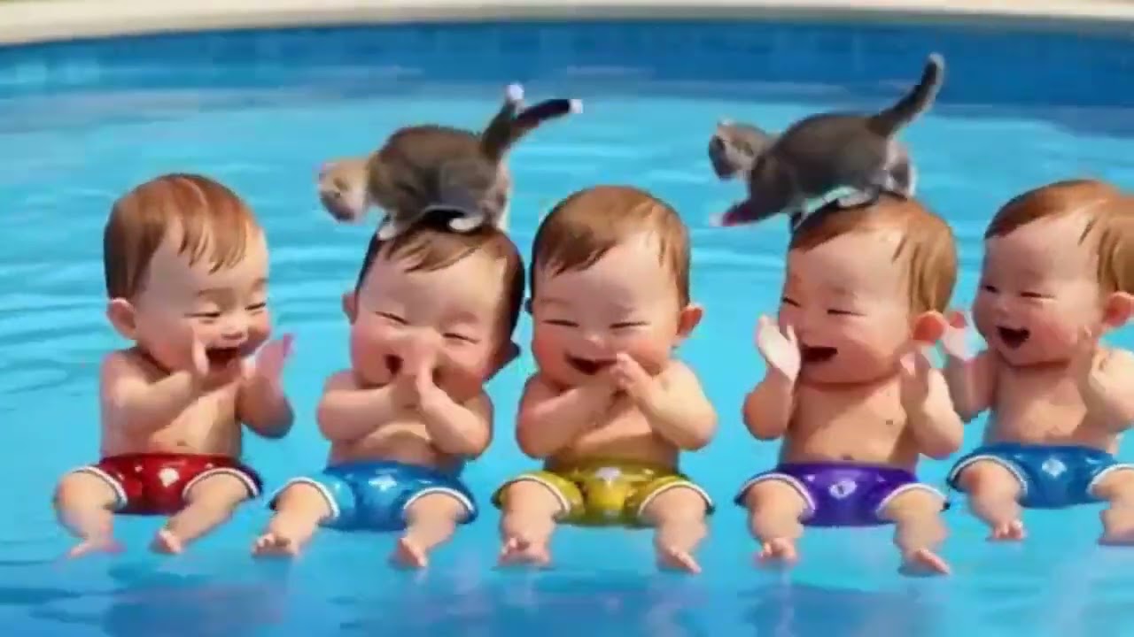 Dudi Dudi Dham Dham 😍💃 5 Babies + Kittens From Pool to Garden 🐱💦🌿 Cutest Chaos Ever 