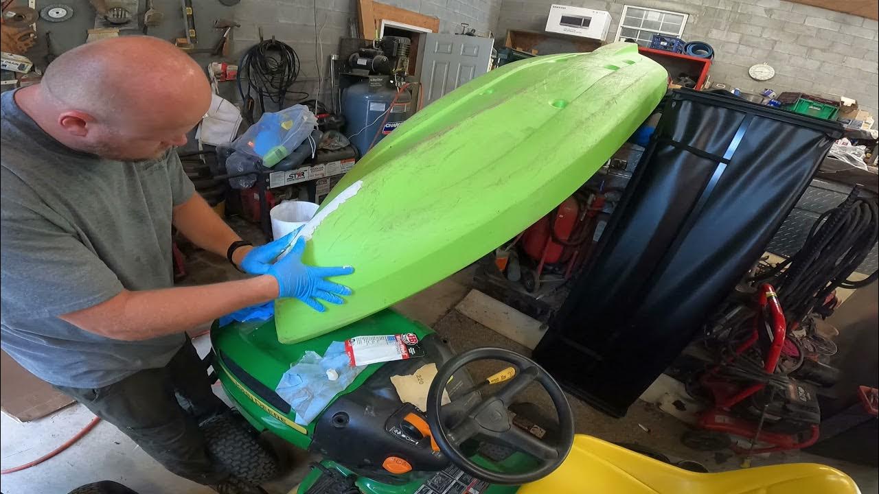 Patching a leaky hole in a kayak with JB WATERWELD! YouTube