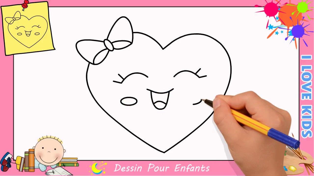 Comment Dessiner Un Coeur Emoji Kawaii Facilement Pour Enfants 6 Youtube