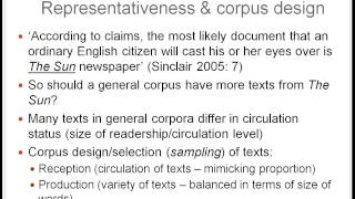 What is representativeness (in corpus design)?