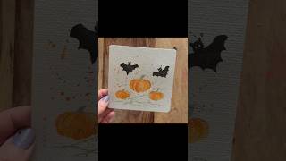 Halloween Halloween 🦇🧡🖤🎃 #watercolor #halloween #bat #pumpkin #scary #halloweenart #spookyseason