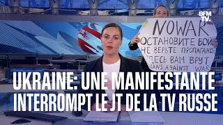 Une manifestante s'oppose à la guerre en Ukraine dans le JT le plus regardé en Russie