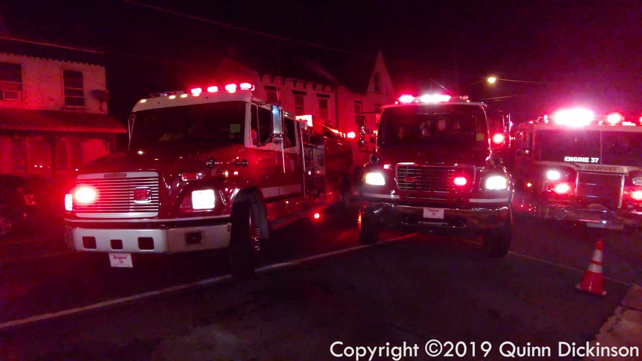 Apparatus Leaving Shartlesville's 20th Annual Lights & Sirens Parade