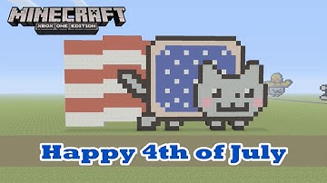 Minecraft: Pixel Art Tutorial and Showcase: 4th of July Nyan Cat (Independence Day)