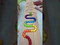 ASMR Color Marble Flow on Wooden Track