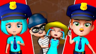 Police Girl And Policeman Song 👮‍♂️🚓🚨 + More | Kids Songs and Nursery Rhymes | Lights Kids 3D