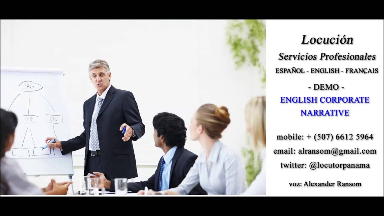 narracion corporativa english locutor panama