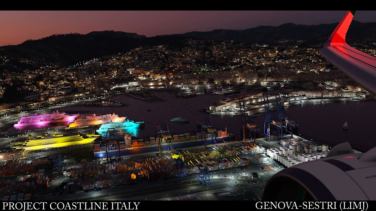 Day/Night Landing in Genova-Sestri (LIMJ) with Project Coastline Italy