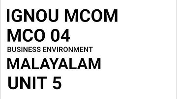 IGNOU MCOM | MCO 04 | UNIT 5 |  | MALAYALAM