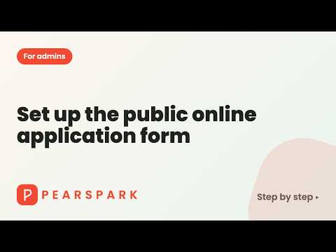 Video thumbnail: Set up the public online application form