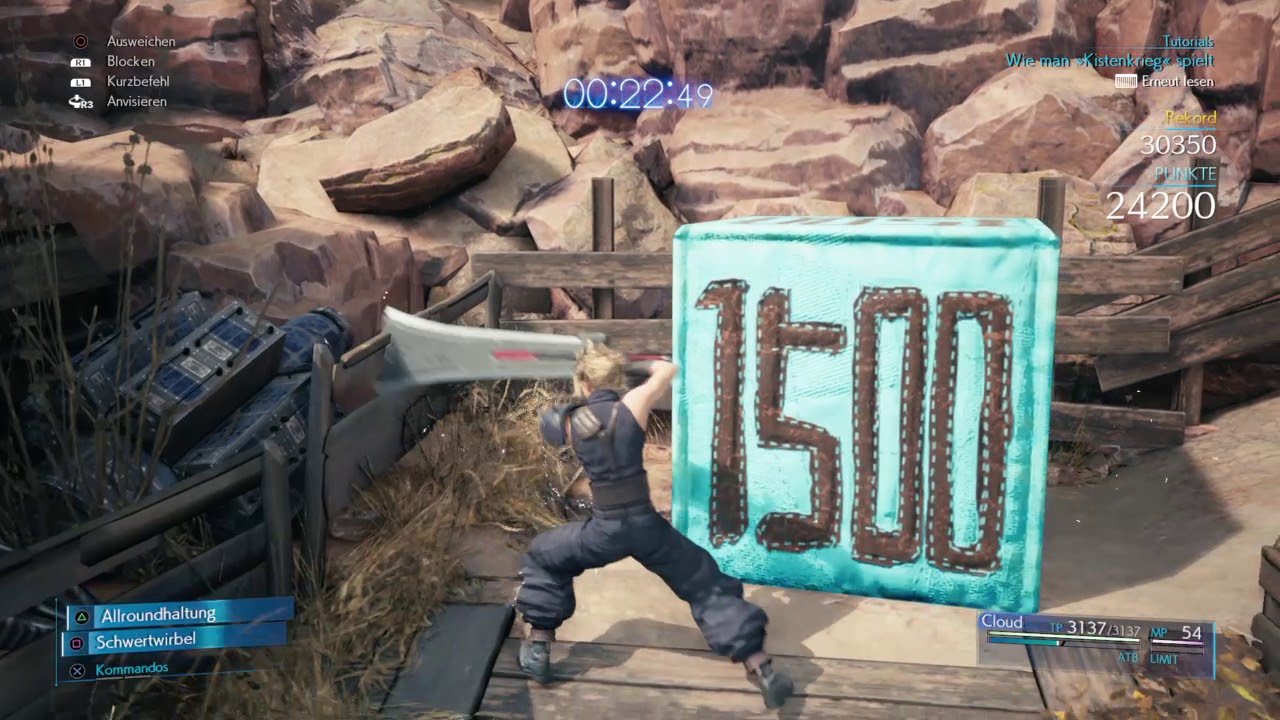 FINAL FANTASY VII REMAKE - Kistenkrieg (Schwer) 30.000 Punkte - YouTube