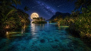 Moonlit Passage 🌌 | Nocturnal Tropical House | Celestial Lagoon, Milky Way & Island Night (4K)