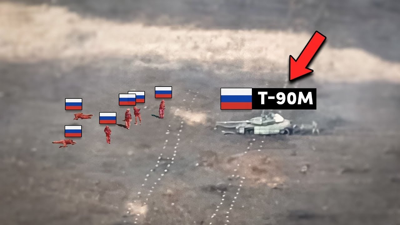 Окружены и в меньшинстве, но T-90M внезапно появляется, чтобы спасти российских!